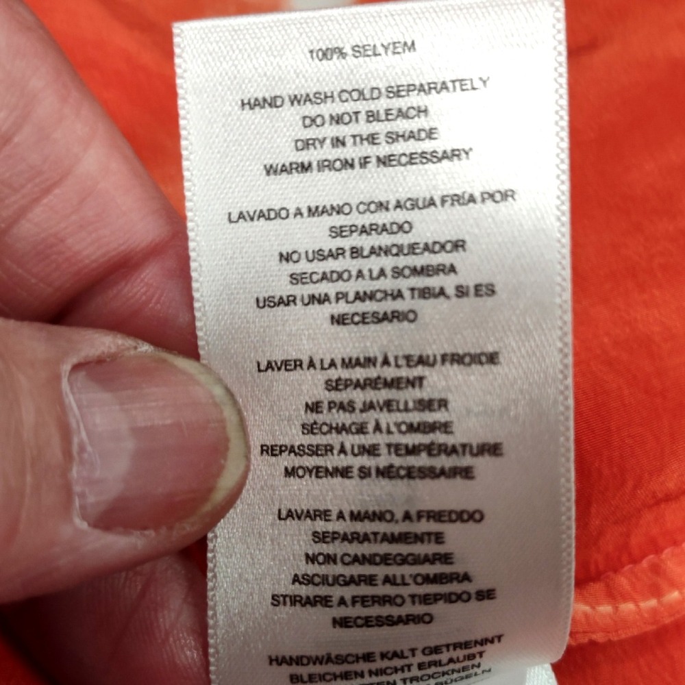 Michael Kors Women's M Silk Tie Dye Sleeveless Tank‎ Top Green Orange White - Picture 5 of 6